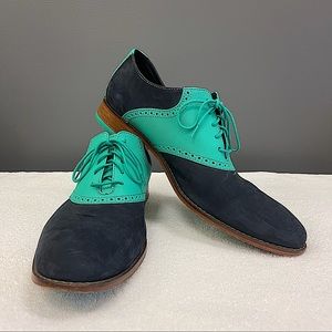 Cole Haan Navy and Turquoise Saddle Shoe Size 13